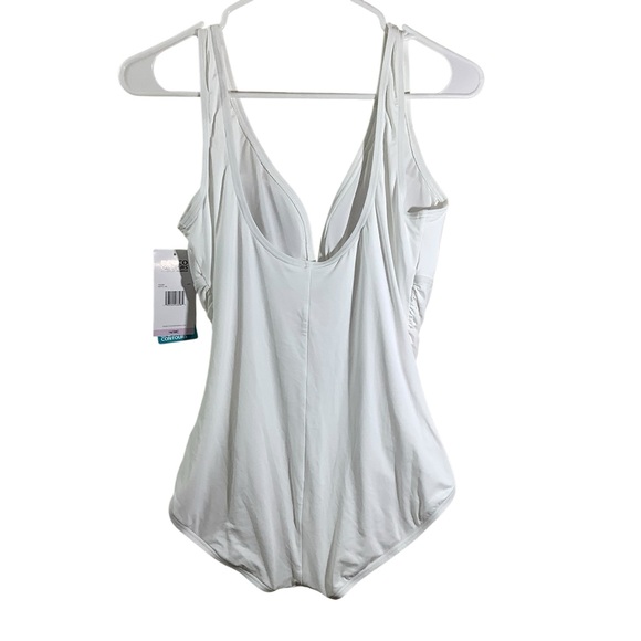 Coco Reef White Contours Wimen’s One Piece Swimsuit Solitaire V-Neck 14/38C - Picture 4 of 9